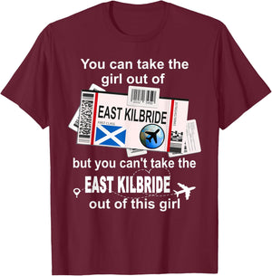 East Kilbride Boarding Pass - East Kilbride Girl T-Shirt - T-Shirt | Maroon