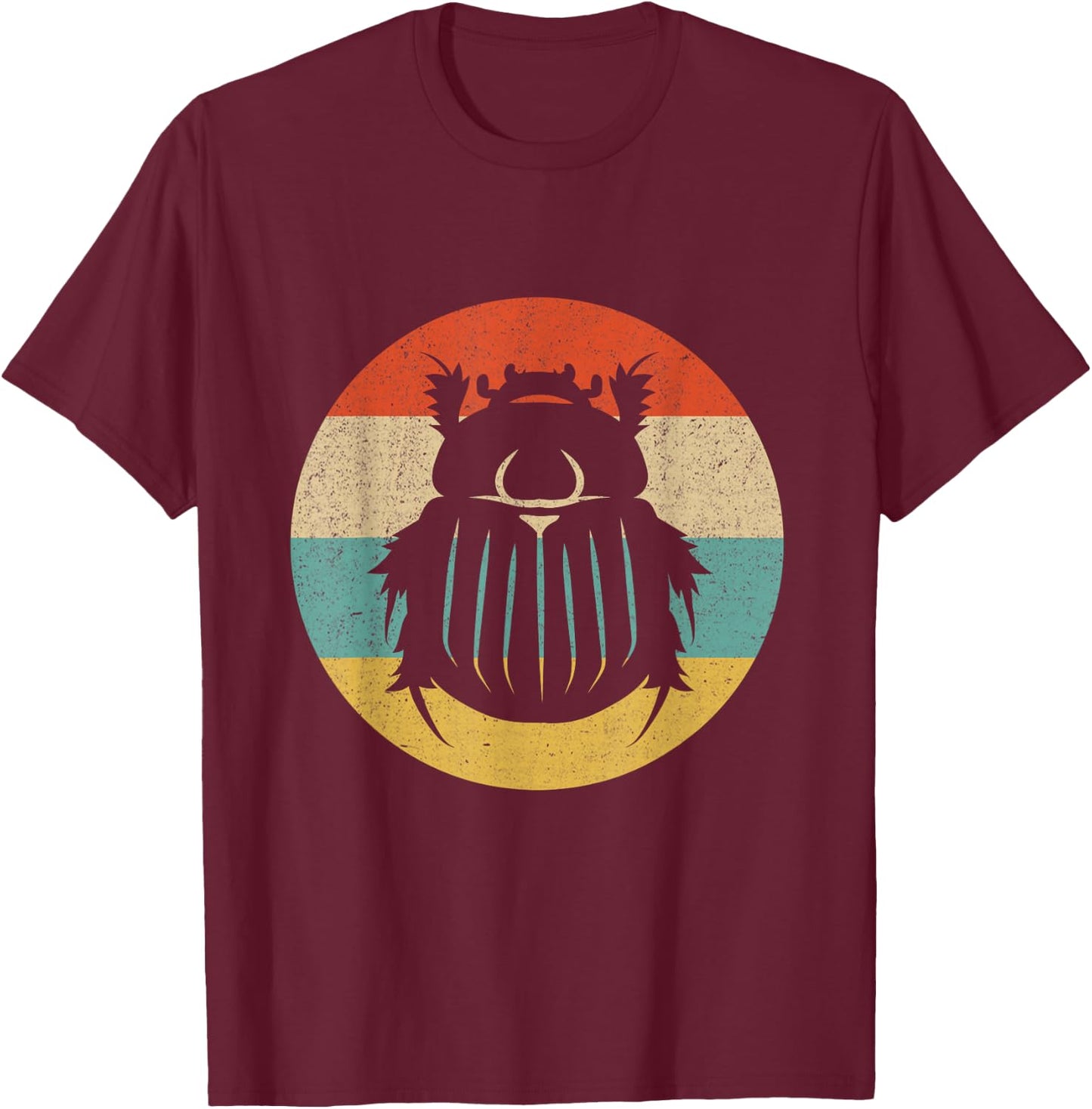 Dung Beetle Entomology Bug Retro Insect Entomologist T-Shirt - T-Shirt | Maroon