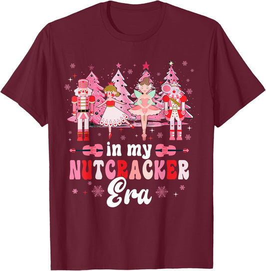 In My Nutcracker Era Christmas Nutcracker Ballet Festive T-Shirt - T-Shirt | Maroon