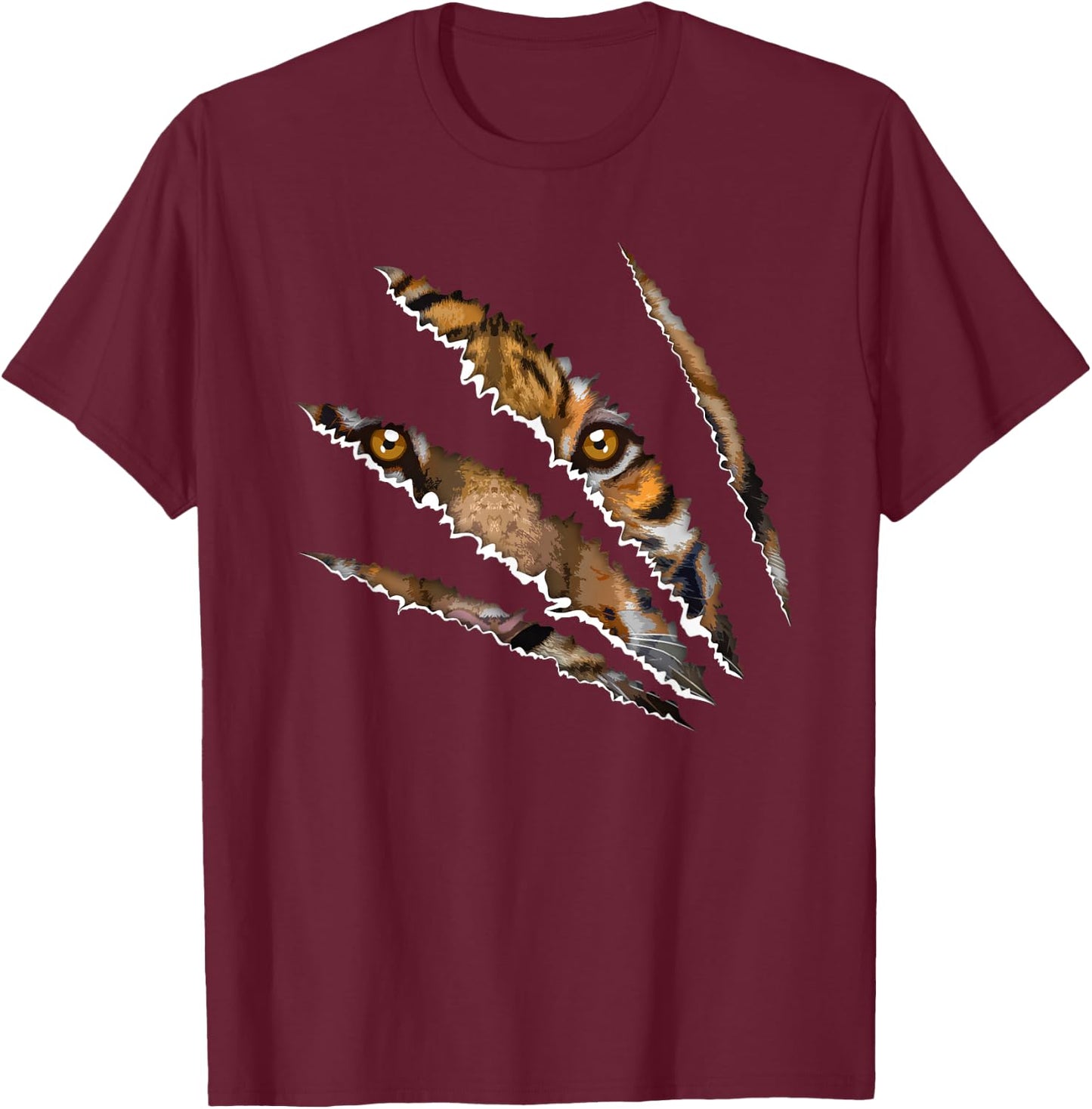Tiger Eye Women Claw Animal Siberian Tiger Face T-Shirt - T-Shirt | Maroon