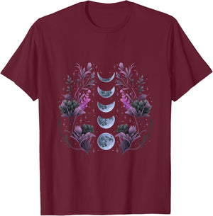Cosmos Night Stargazers Vintage Celestial Lunar Moon Cycle T-Shirt - T-Shirt | Maroon
