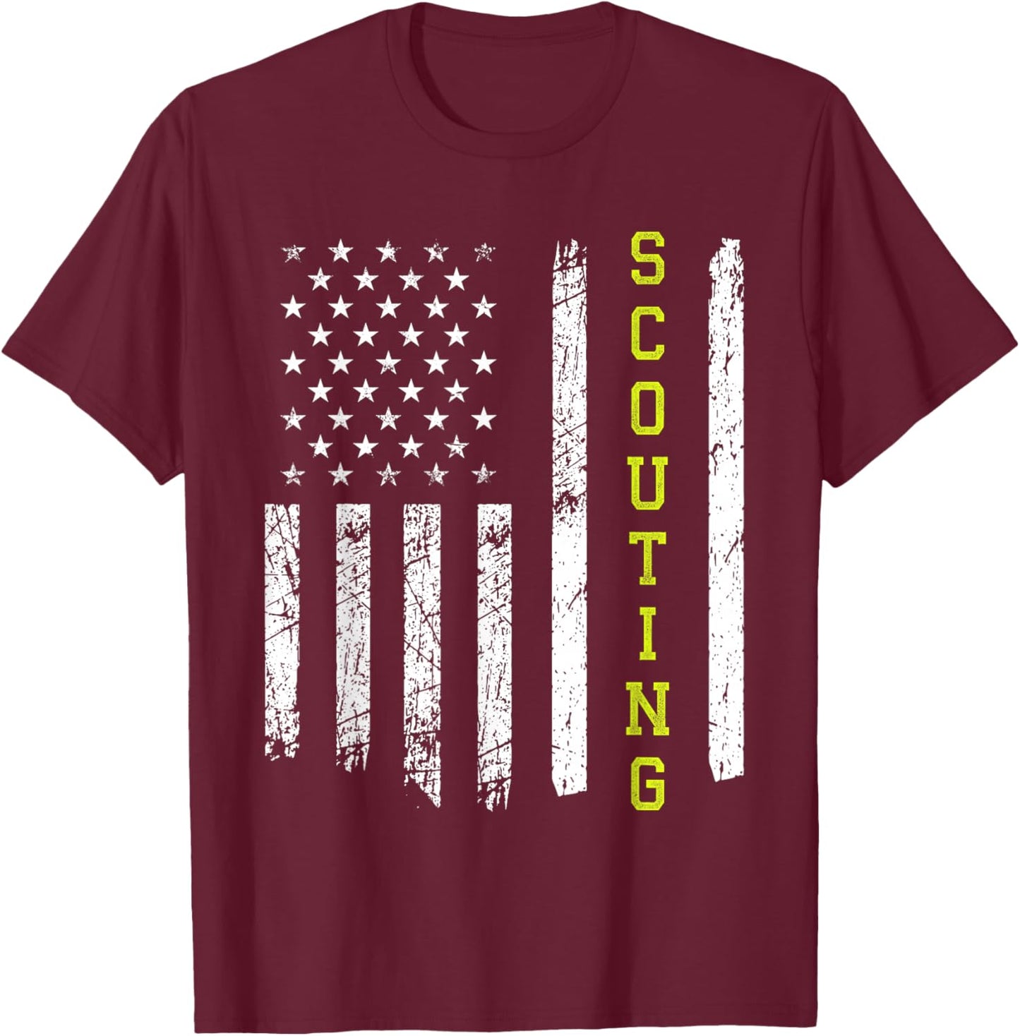 Scouting US American Flag T-Shirt - T-Shirt | Maroon