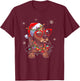 Santa Hat Dachshund Christmas Xmas Wiener Weiner Dog Women T-Shirt - T-Shirt | Maroon