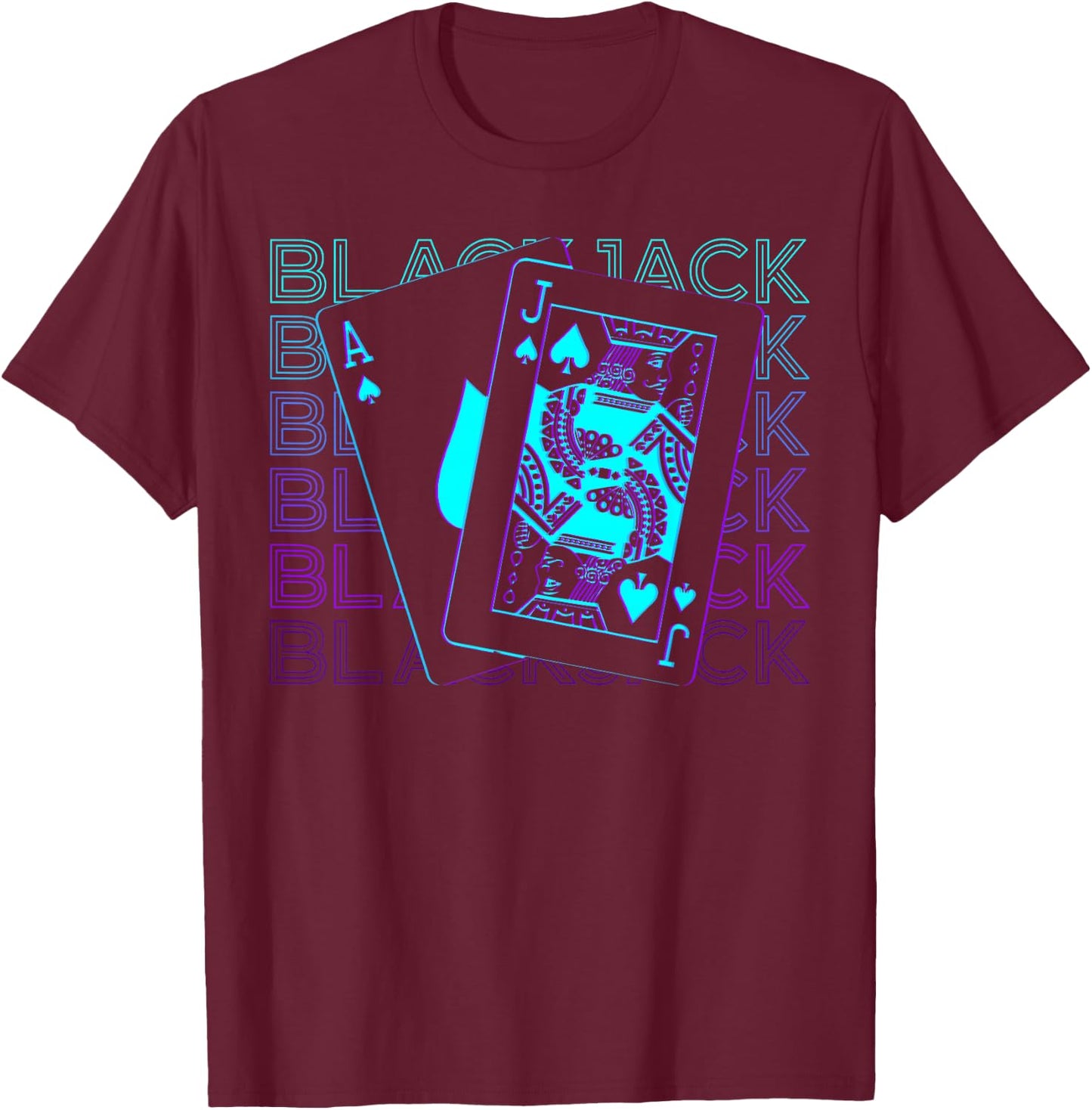 Blackjack Jack of Spade Ace Spades Retro T-Shirt - T-Shirt | Maroon