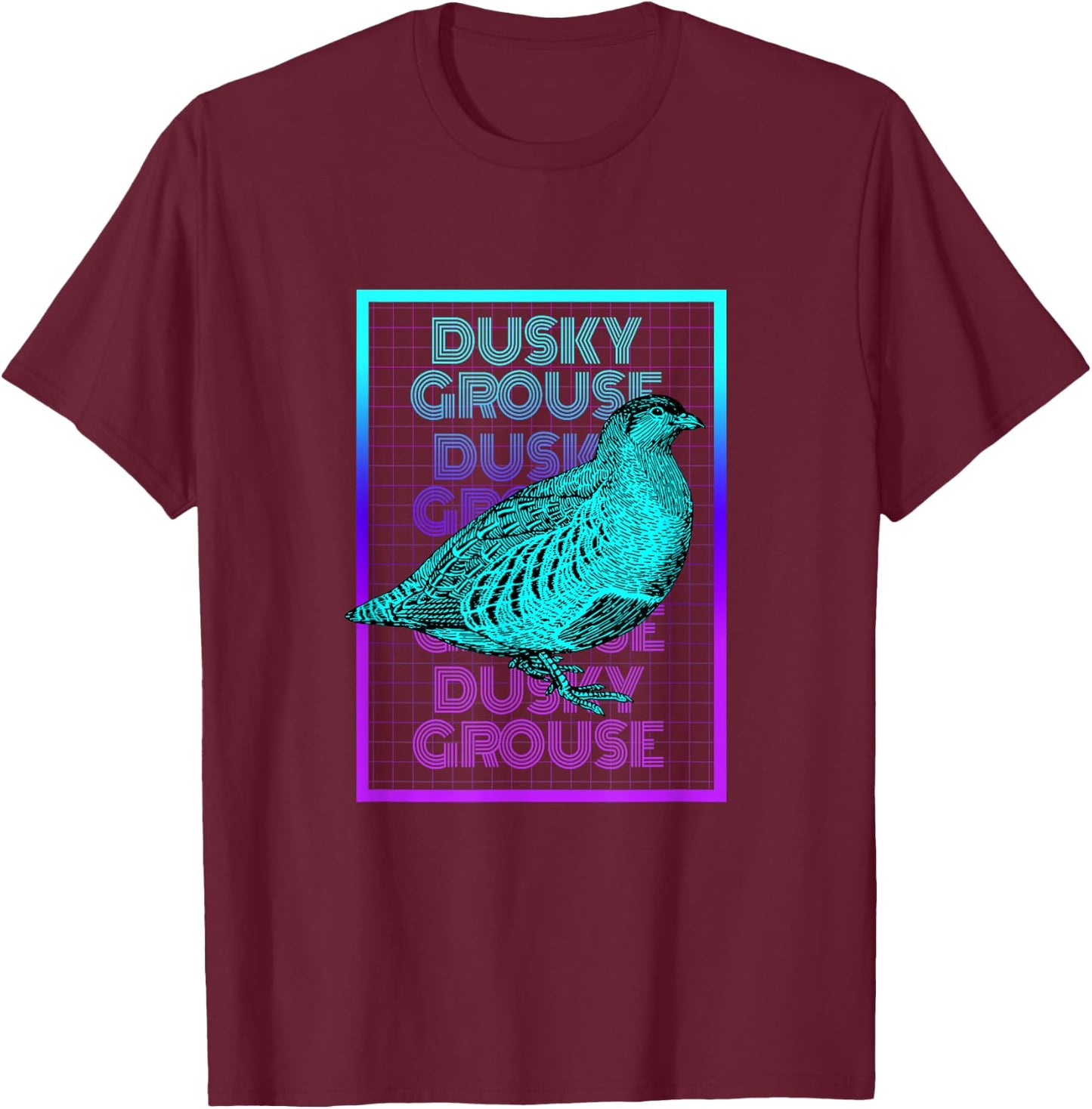 Dusky Grouse Bird Vintage Retro Dusky Grouse T-Shirt - T-Shirt | Maroon