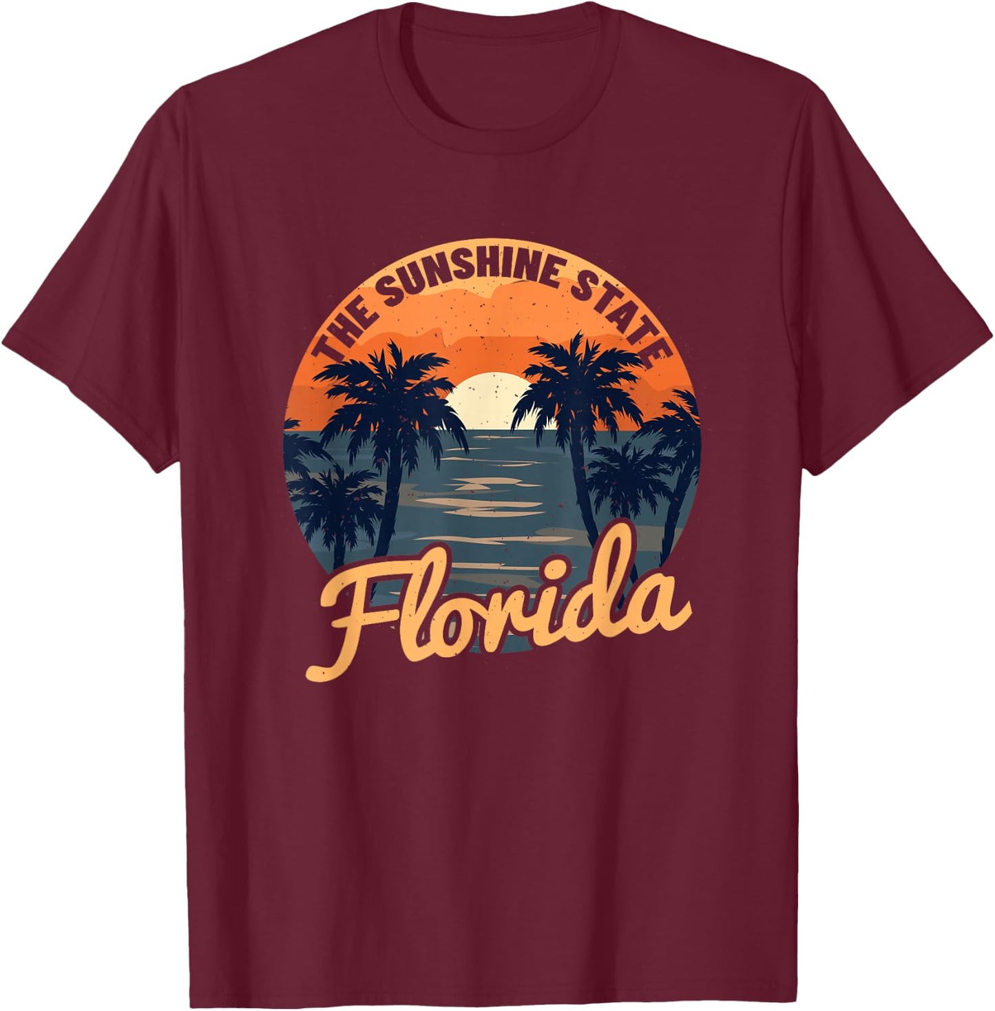 Florida Sunset - Throwback Design - Classic T-Shirt - T-Shirt | Maroon