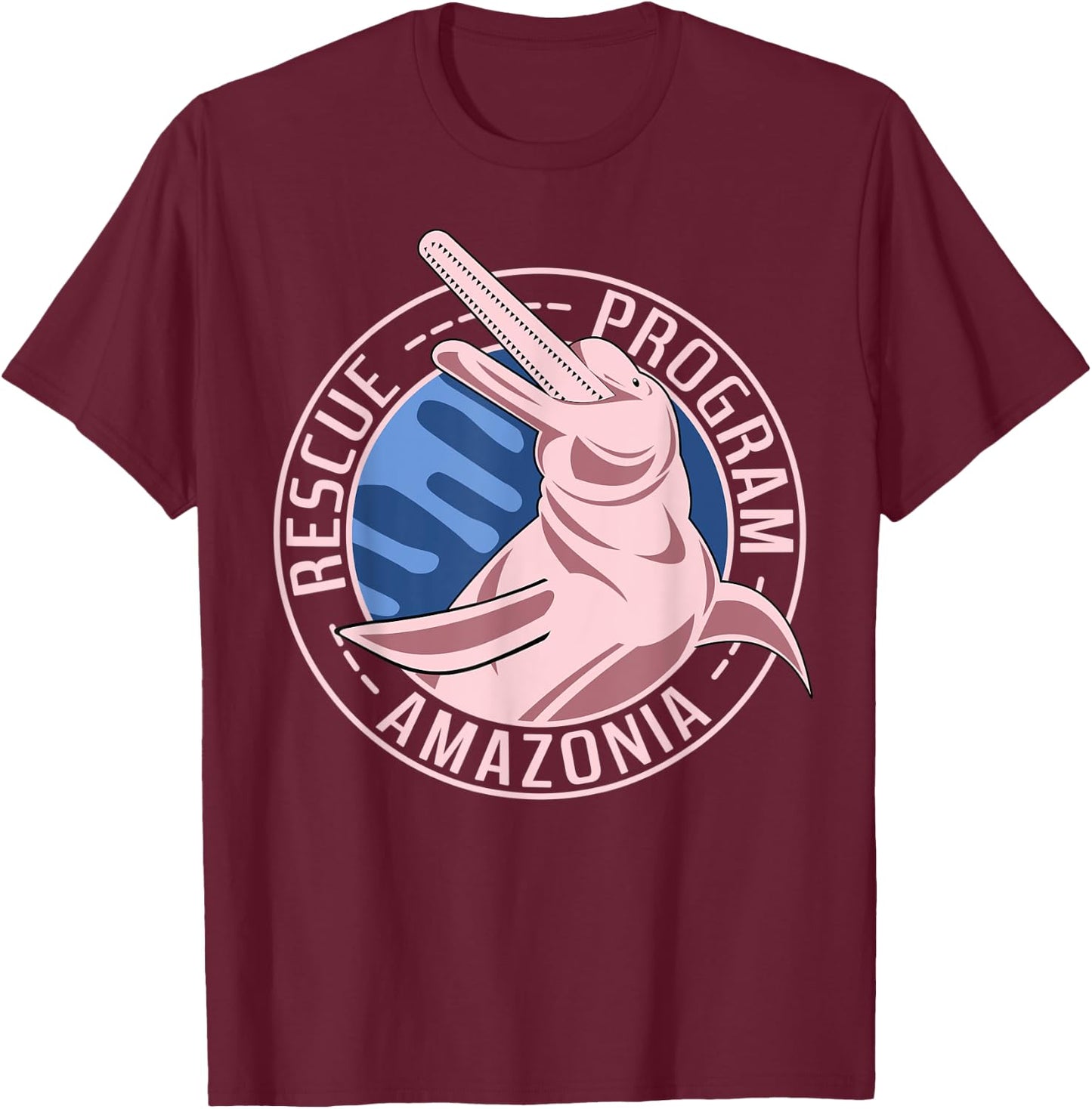 Boto Dolphin Amazonia Rainforest Conservation T-Shirt - T-Shirt | Maroon