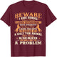 Beware I Ride Horses - Horse Lover Horseman Horseback Riding T-Shirt - T-Shirt | Maroon