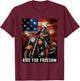 Patriotic George Washington Motorcycle Lover 4th of July T-Shirt - T-Shirt | Maroon
