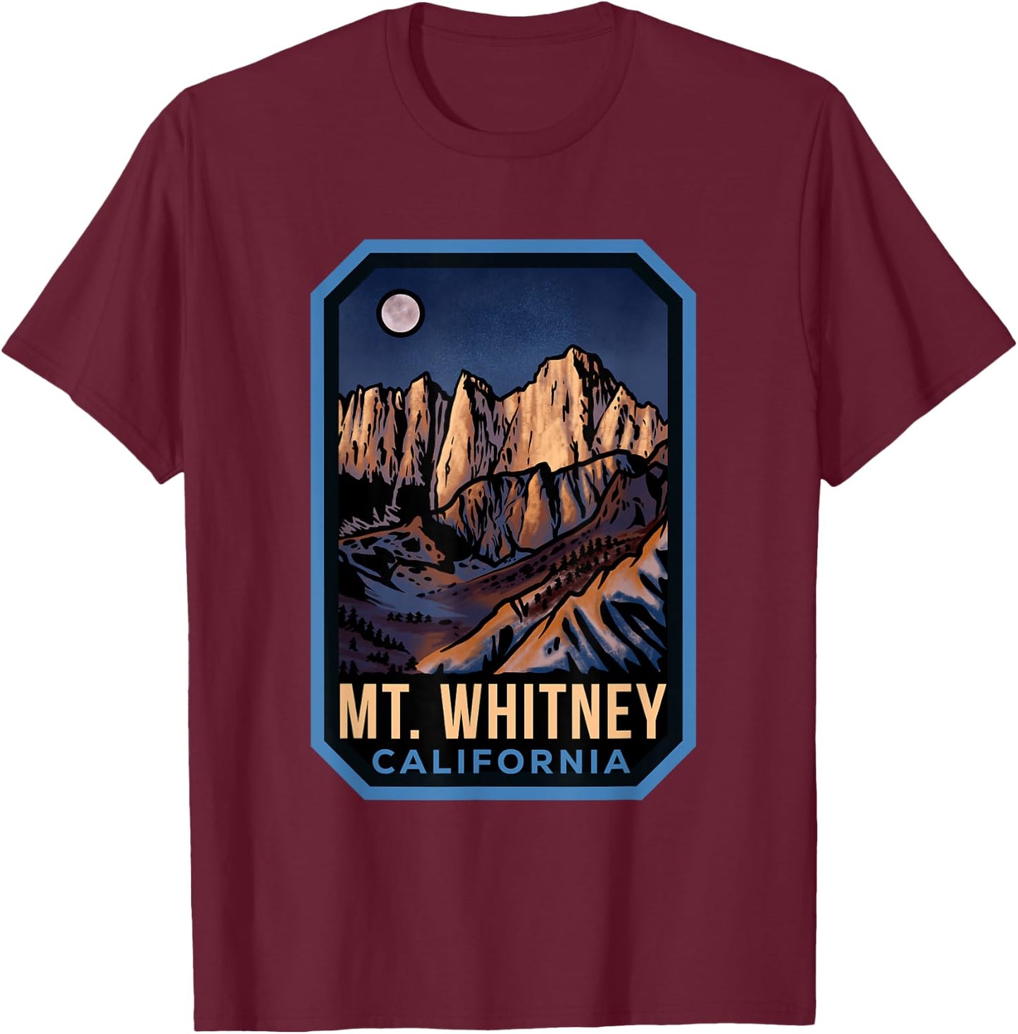 Mount Whitney California T-Shirt - T-Shirt | Maroon