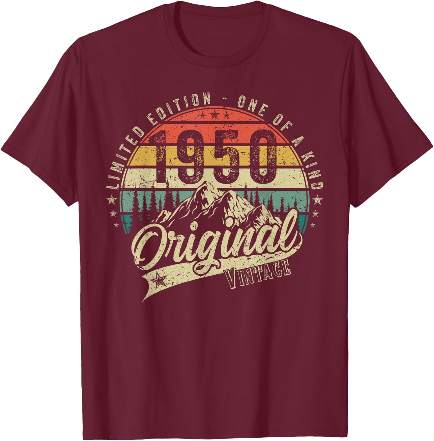 1950 Vintage Birthday Retro Gifts Woman 70s 80s T-Shirt - T-Shirt | Maroon