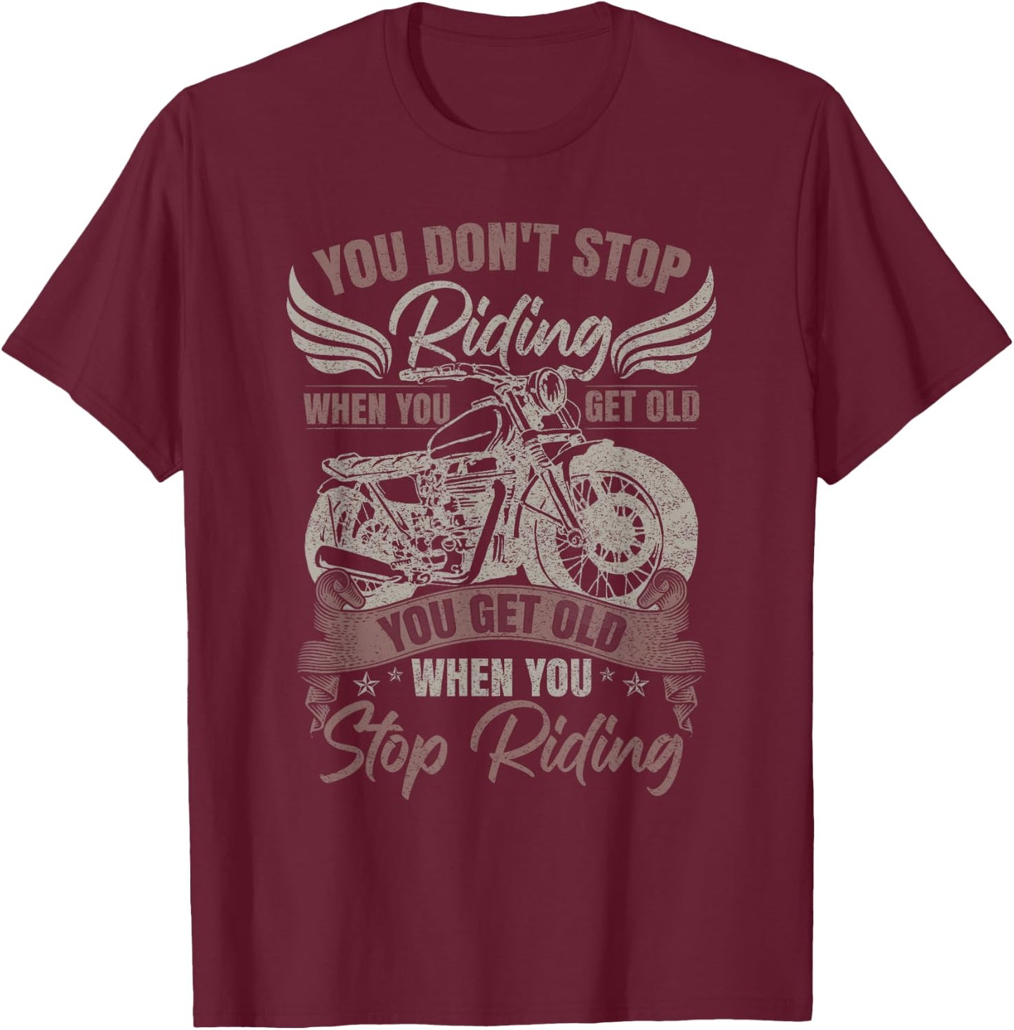Motorcycle Vintage T-Shirt - T-Shirt | Maroon
