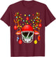 Christmas Football Santa Hat Sports Xmas Team Lovers Holiday T-Shirt - T-Shirt | Maroon
