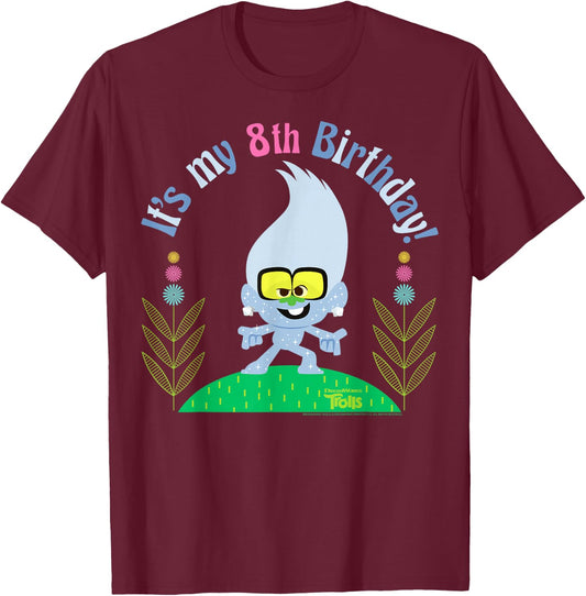DreamWorks Trolls Little Diamond 8th Birthday T-Shirt - T-Shirt | Maroon