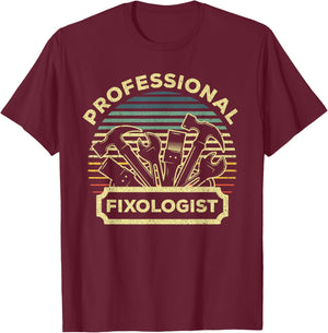 Funny Handyman Women Dad Fixologist Carpenter Tools T-Shirt - T-Shirt | Maroon