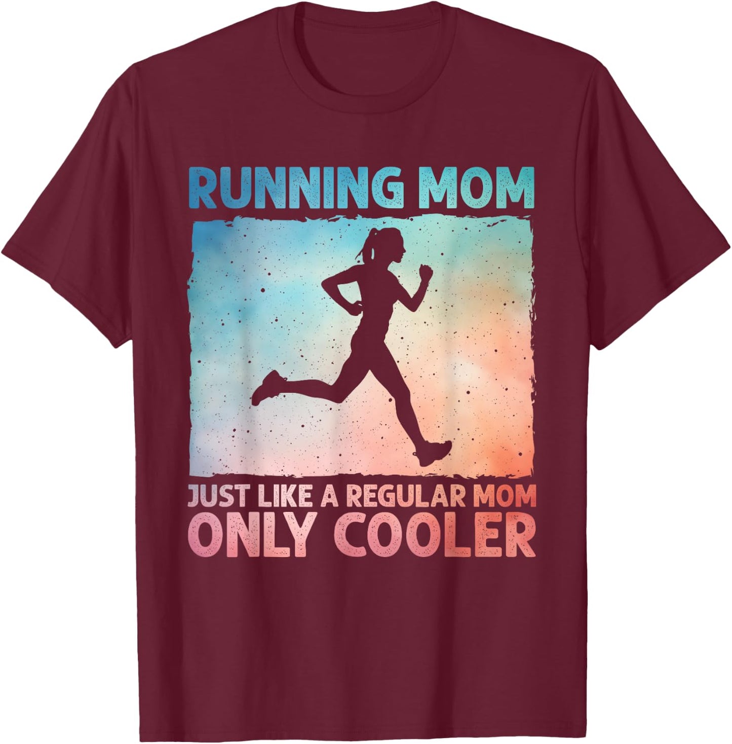 Funny Running Mom Marathoner Runner Coach Marathon T-Shirt - T-Shirt | Maroon