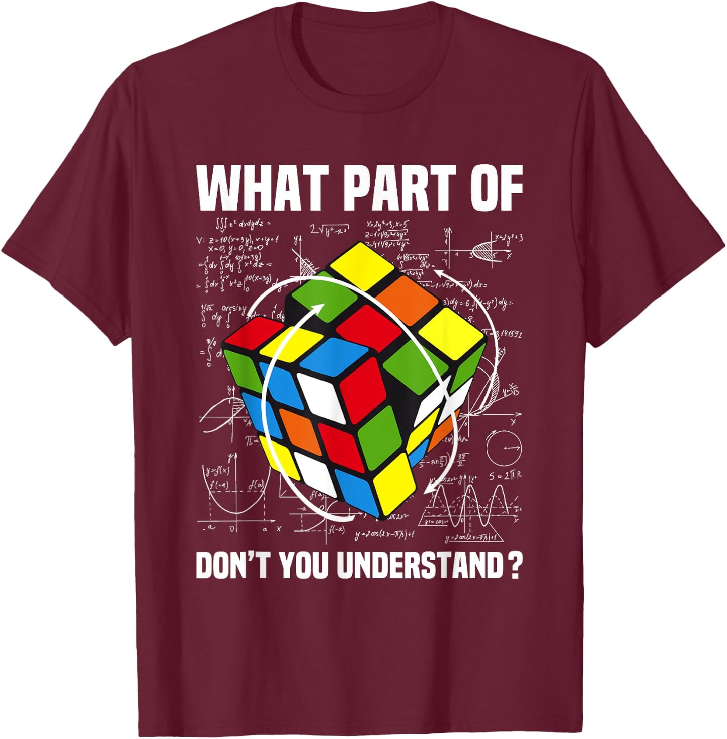 What Part Of Don't You Understand Puzzle Cube Math Teacher Women Girls Kids T-Shirt - T-Shirt | Maroon