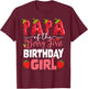 Papa of The Berry First Birthday of Girl Strawberry Dad T-Shirt - T-Shirt | Maroon