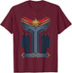 Marvel The Marvels Halloween Captain Marvel Hero Costume T-Shirt - T-Shirt | Maroon
