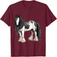 Black Gypsy Vanner Horse Lover Riding Equestrian T-Shirt - T-Shirt | Maroon