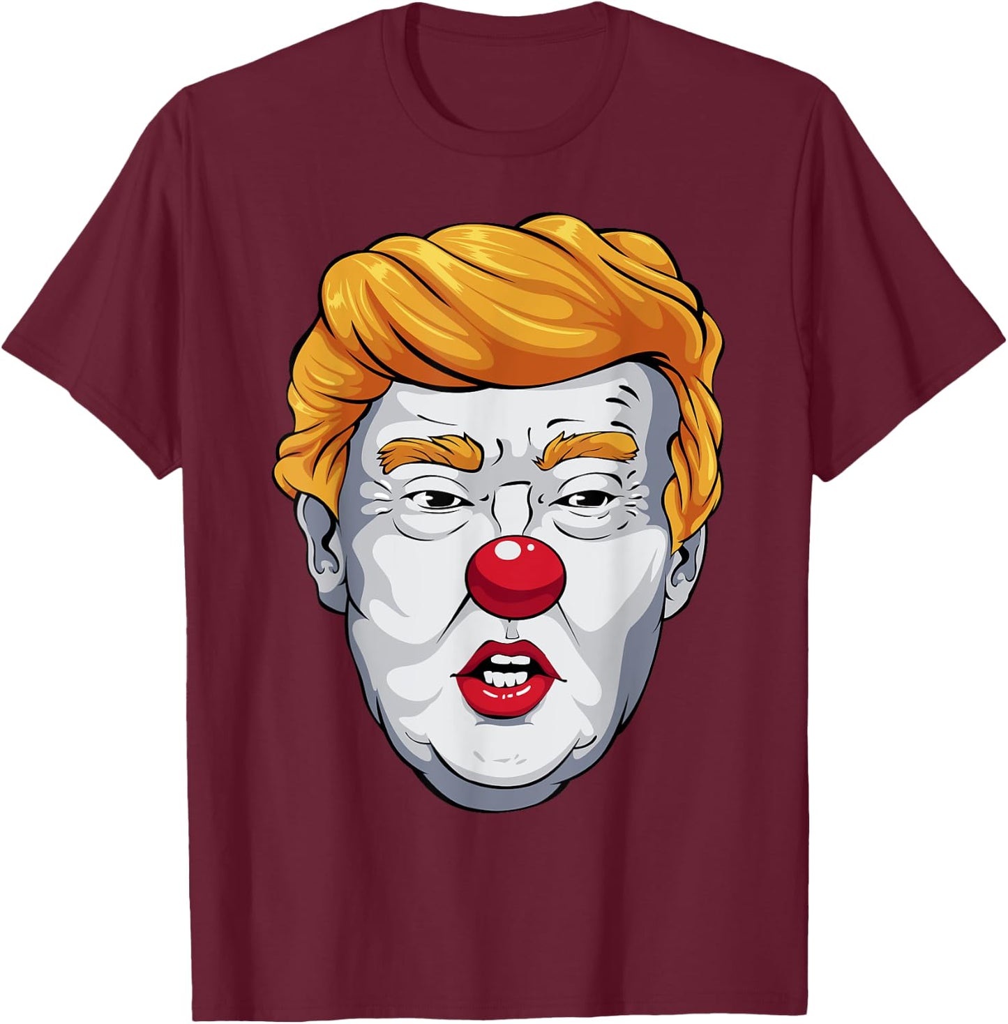 Funny Anti Trump Clown 2024 Election Halloween Costume T-Shirt - T-Shirt | Maroon