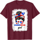 Half Dominican And Puerto Rican Rico Flag DominiRican Girl T-Shirt - T-Shirt | Maroon