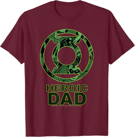 DC Comics Father's Day Green Lantern Heroic Dad T-Shirt - T-Shirt | Maroon