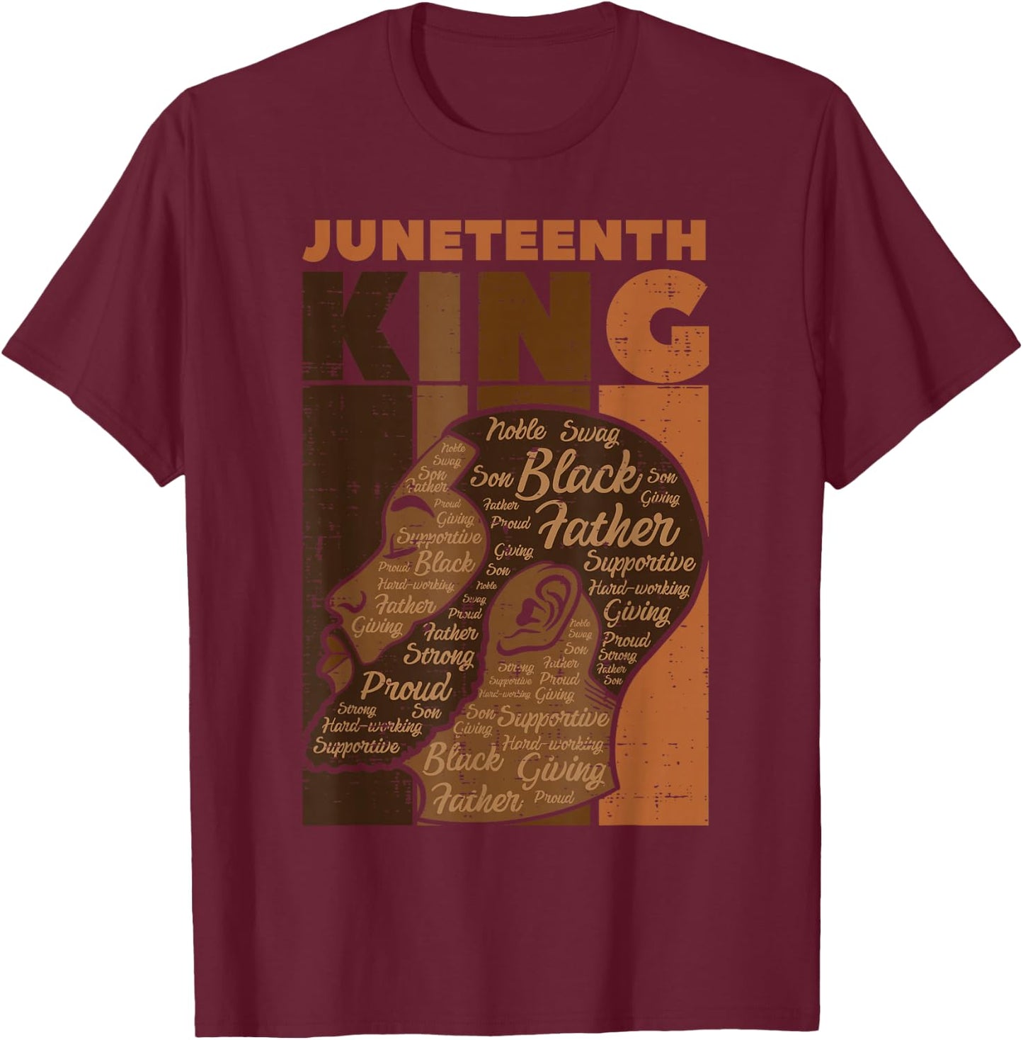 Juneteenth King Black Father Melanin African Dad Papa Men T-Shirt - T-Shirt | Maroon