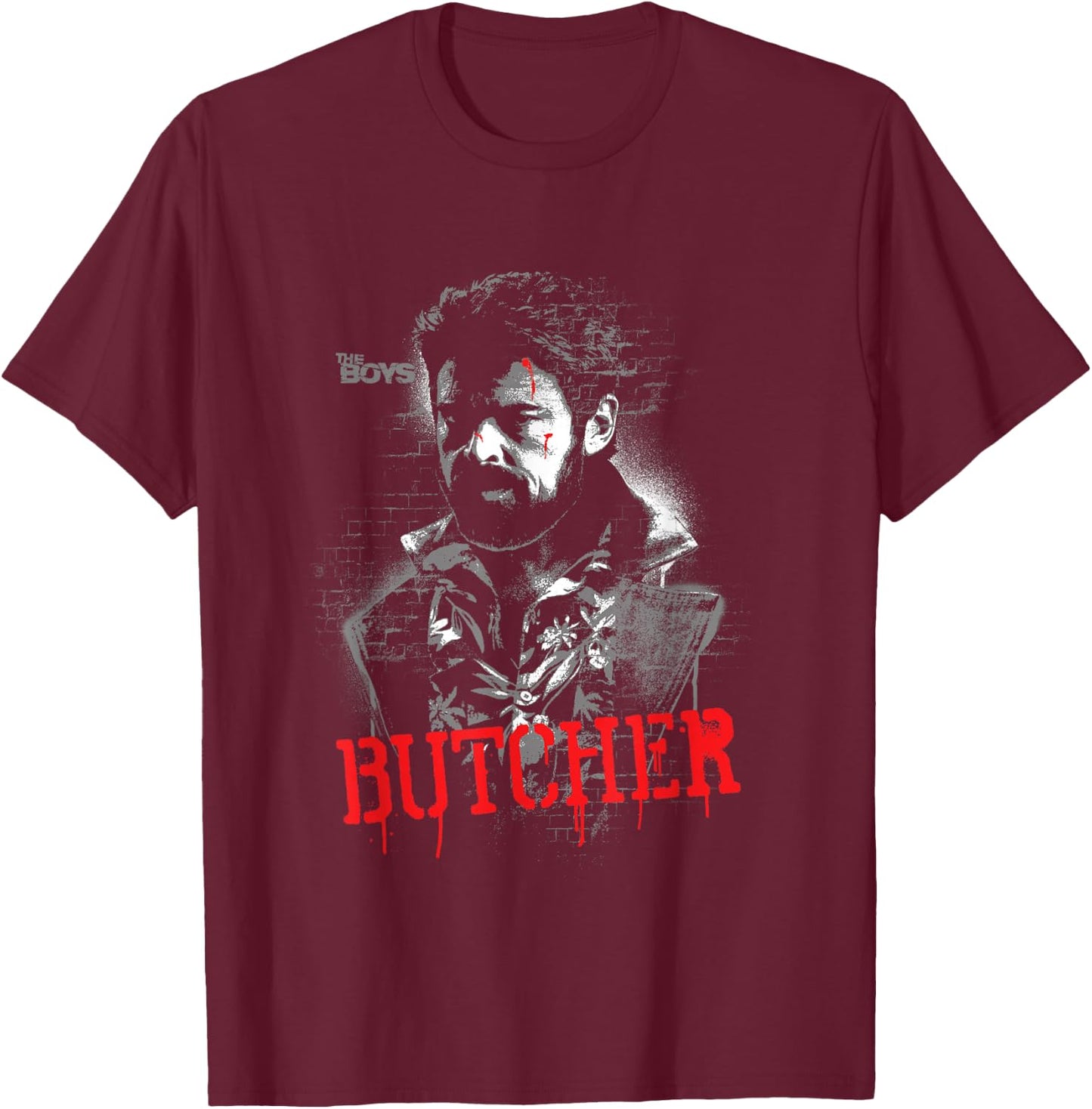 The Boys Butcher Graffiti Pose T-Shirt - T-Shirt | Maroon