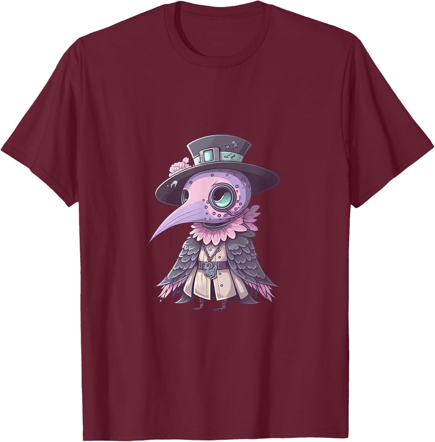 Creepy Kawaii Pastel Goth Plague Doctor T-Shirt - T-Shirt | Maroon