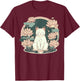 Yoga Meditation Spiritual Zen Lotus Cat on Lotus Flower T-Shirt - T-Shirt | Maroon