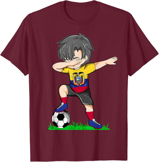 Soccer Ecuador Jersey Shirt Ecuador Flag Football Boys Men T-Shirt - T-Shirt | Maroon