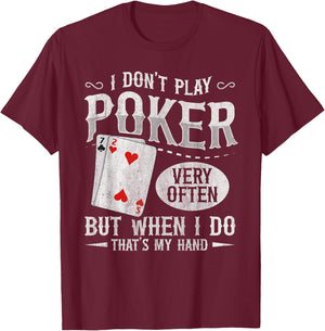 Texas Holdem Poker Design for a Poker player T-Shirt - T-Shirt | Maroon
