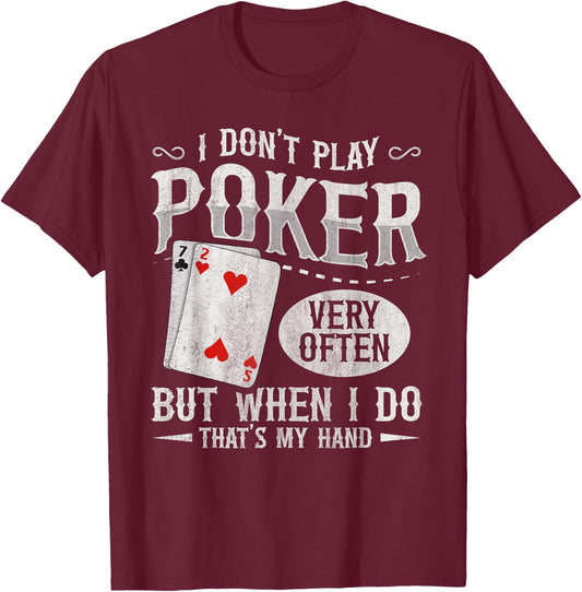 Texas Holdem Poker Design for a Poker player T-Shirt - T-Shirt | Maroon