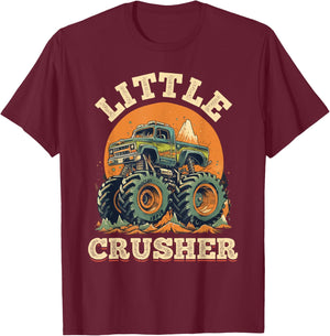 Monster Truck Toddler - Little Crusher T-Shirt - T-Shirt | Maroon
