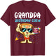 Grandpa Birthday Crew Pizza Lover Party Boys Kid Girls Theme T-Shirt - T-Shirt | Maroon