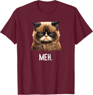 Cat Meh Funny Cat Lover Kitten Quotes Men women T-Shirt - T-Shirt | Maroon