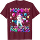 Mommy of the Birthday Princess Girl Flossing Unicorn Mom T-Shirt - T-Shirt | Maroon