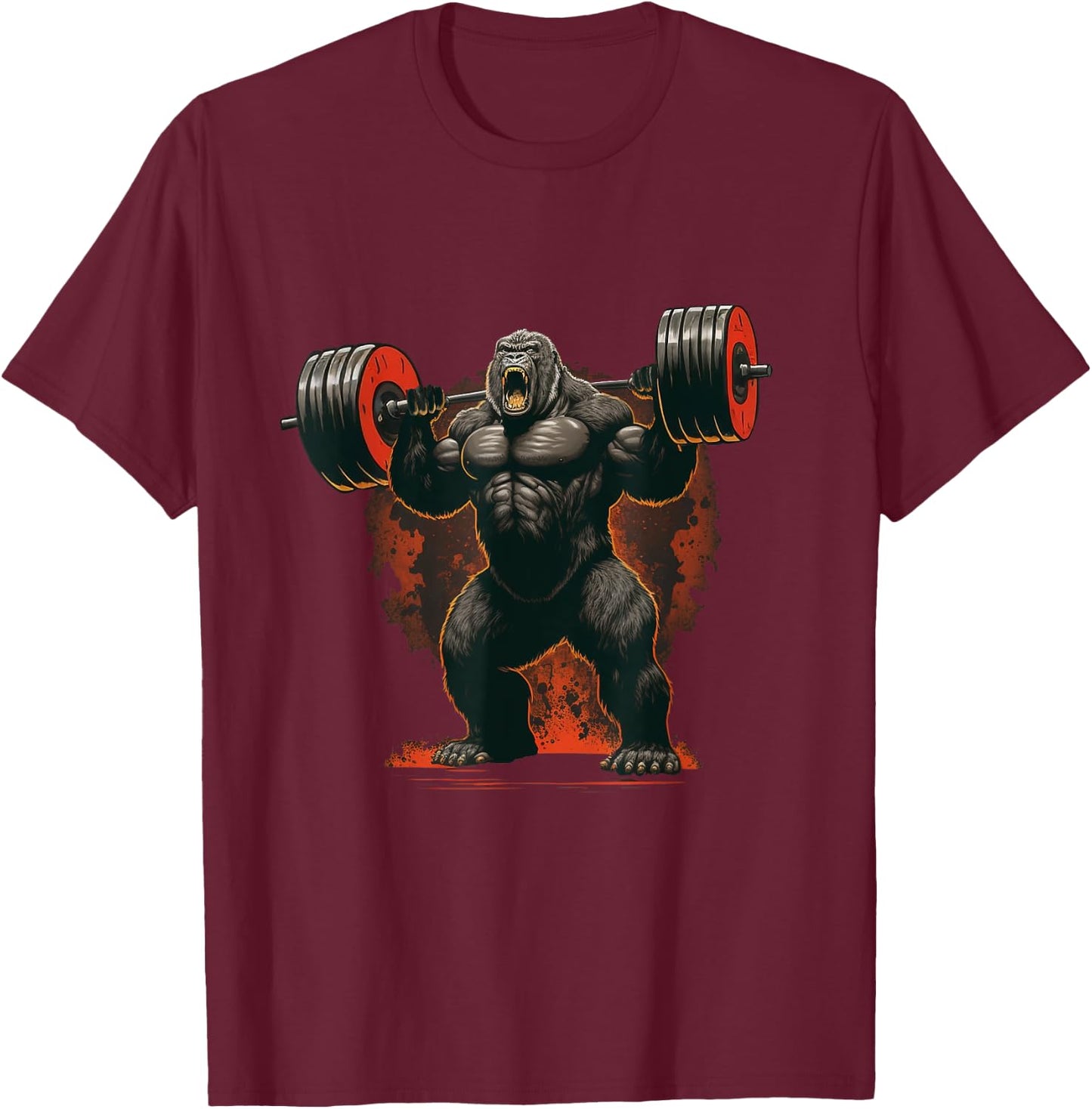 Gorilla Gym Beast Workout Weights Lifting Power - Gift T-Shirt - T-Shirt | Maroon