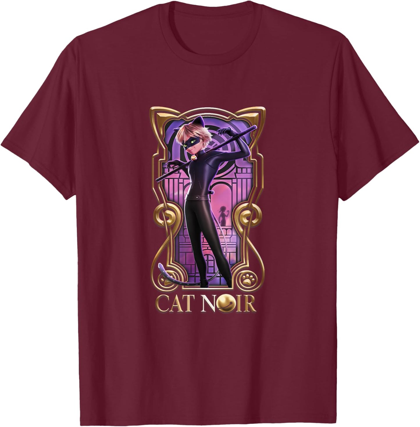 Miraculous The Movie Cat Noir Big T-Shirt - T-Shirt | Maroon