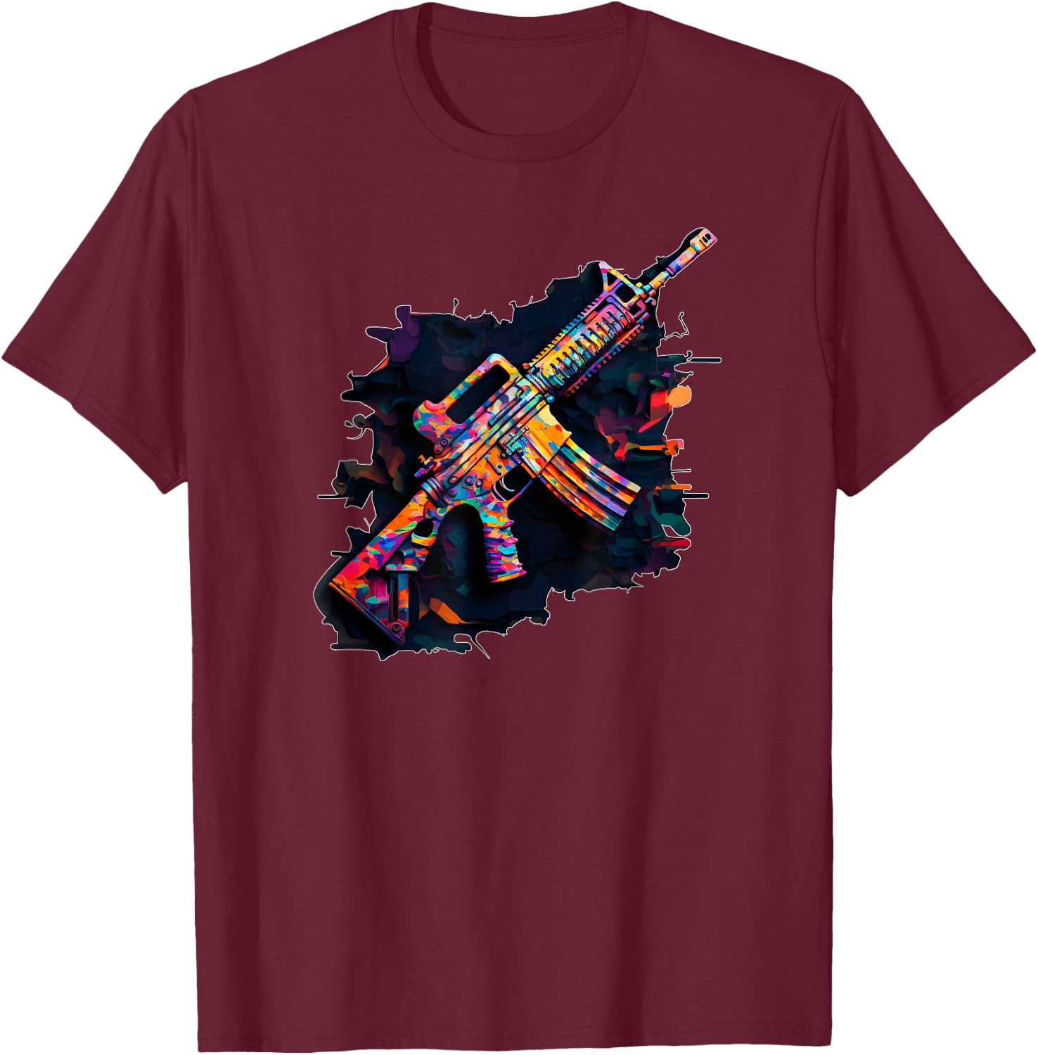 AR15 Mythical Rifle Life & Shooting in Colours T-Shirt - T-Shirt | Maroon
