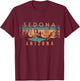 Sedona Arizona USA Outdoor Vintage Sedona -Adults, -Kids Black Short Sleeve Classic Fit Cotton Blend Small T-Shirt - T-Shirt | Maroon