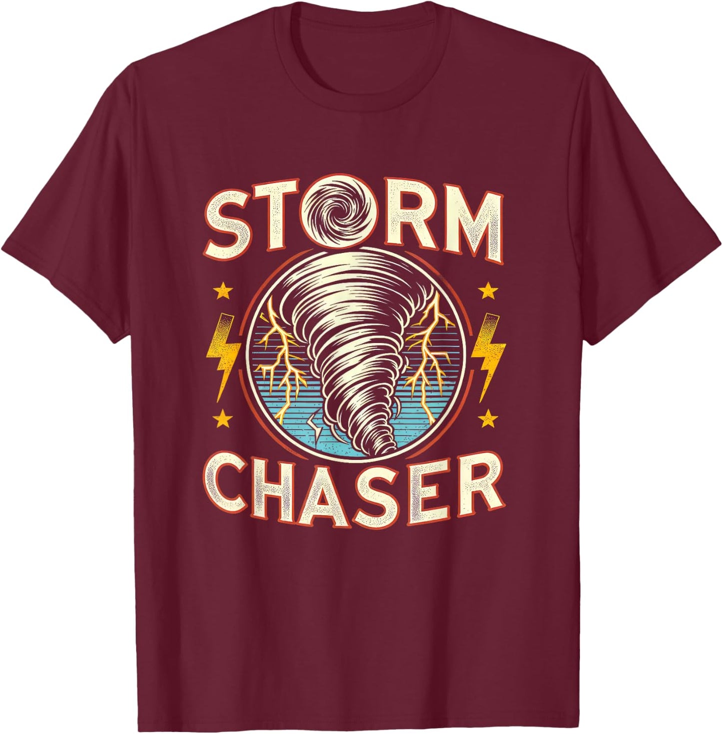Storm Chaser Storm Chasing Tornado Meteorology T-Shirt - T-Shirt | Maroon
