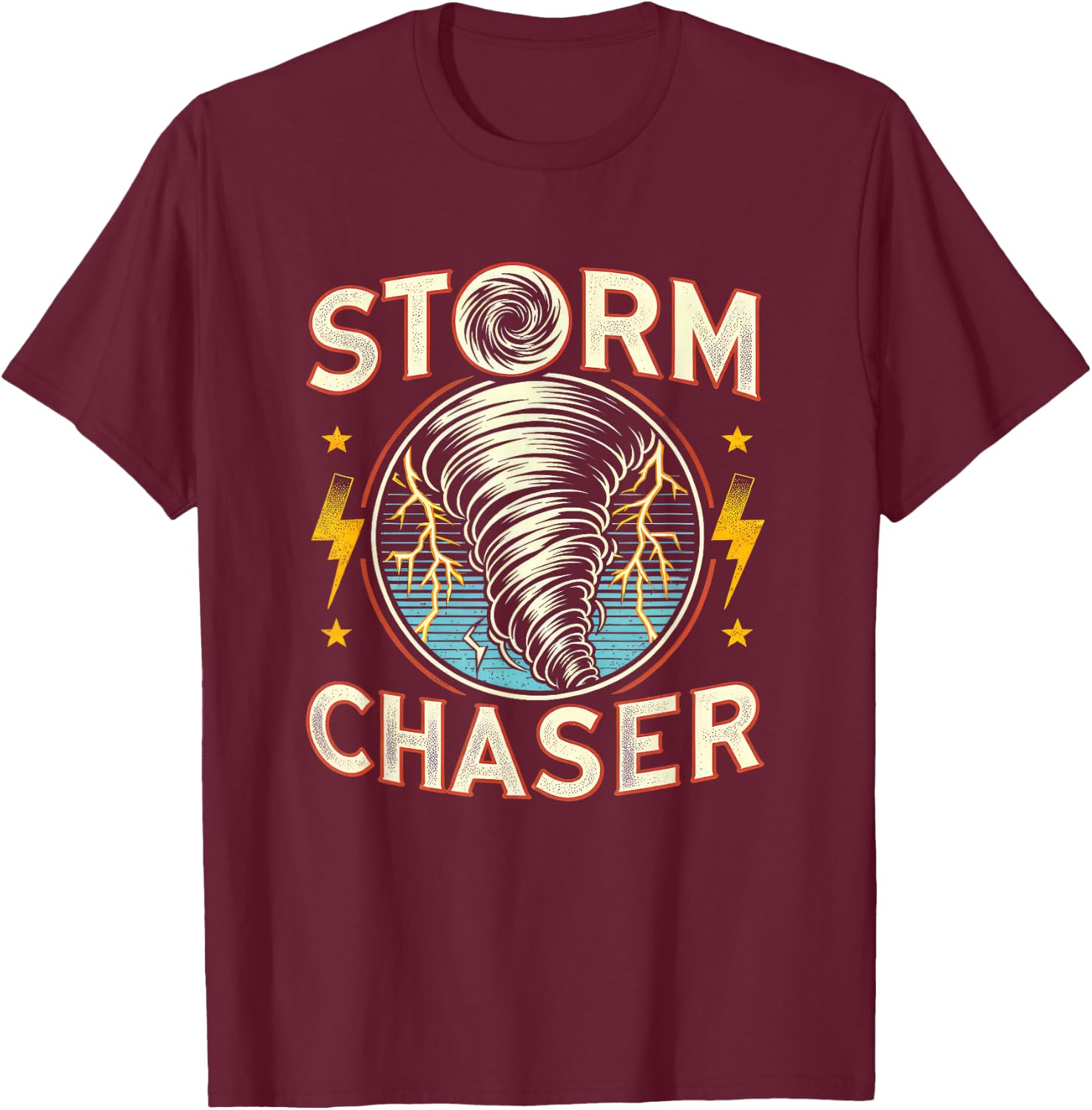 Storm Chaser Storm Chasing Tornado Meteorology T-Shirt - T-Shirt | Maroon