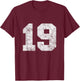 Vintage Lucky Number 19 Birthday Sports Player Team Athlete T-Shirt - T-Shirt | Maroon