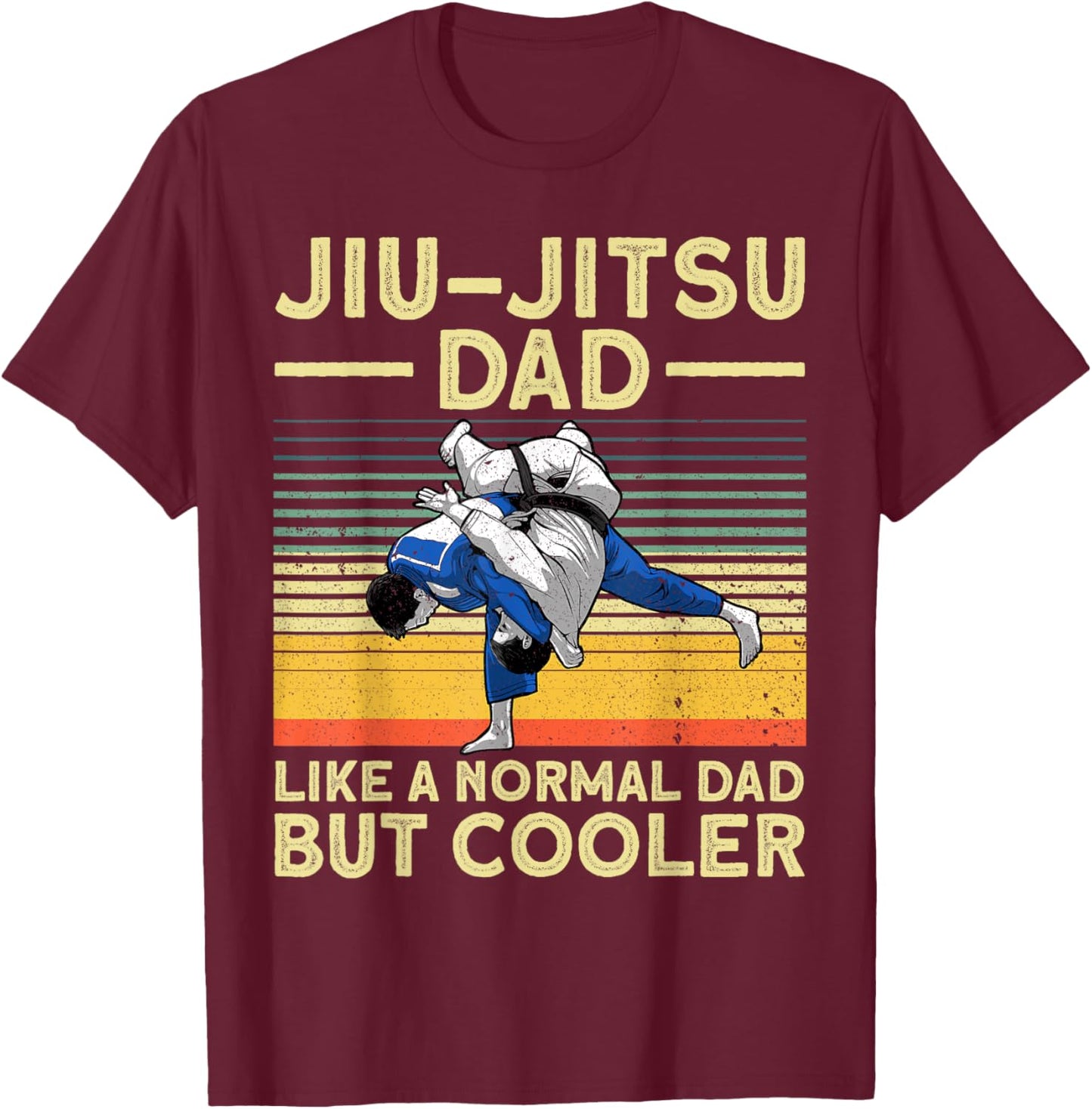 Funny Jui Jitsu Dad Design Brazilian Jui Jitsu Lover T-Shirt - T-Shirt | Maroon