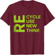Recycle Reuse Renew Rethink Re Cycle Use New Environment T-Shirt - T-Shirt | Maroon