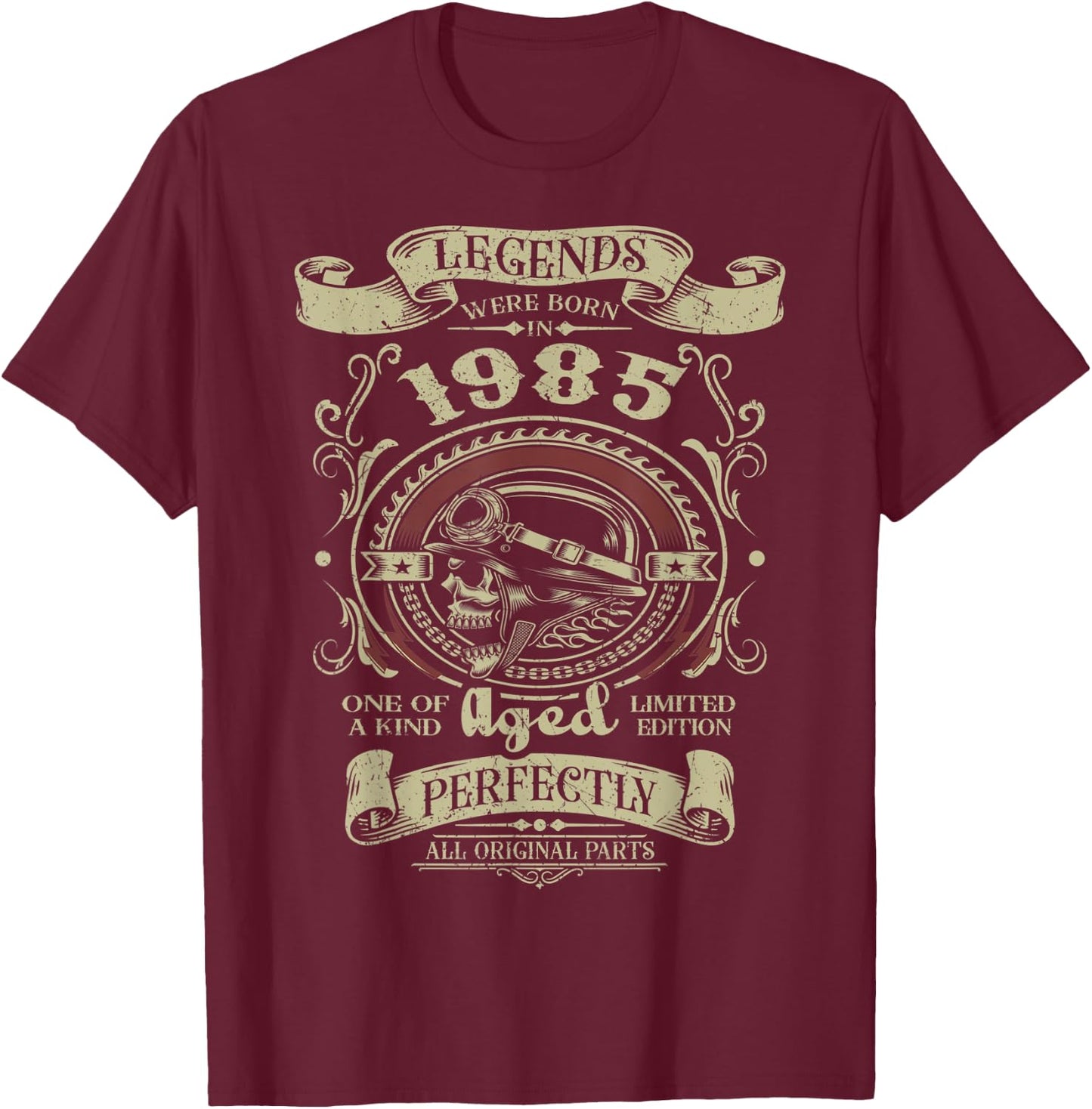 Legends were born in 1985 38th birthday biker motorcycle T-Shirt - T-Shirt | Maroon