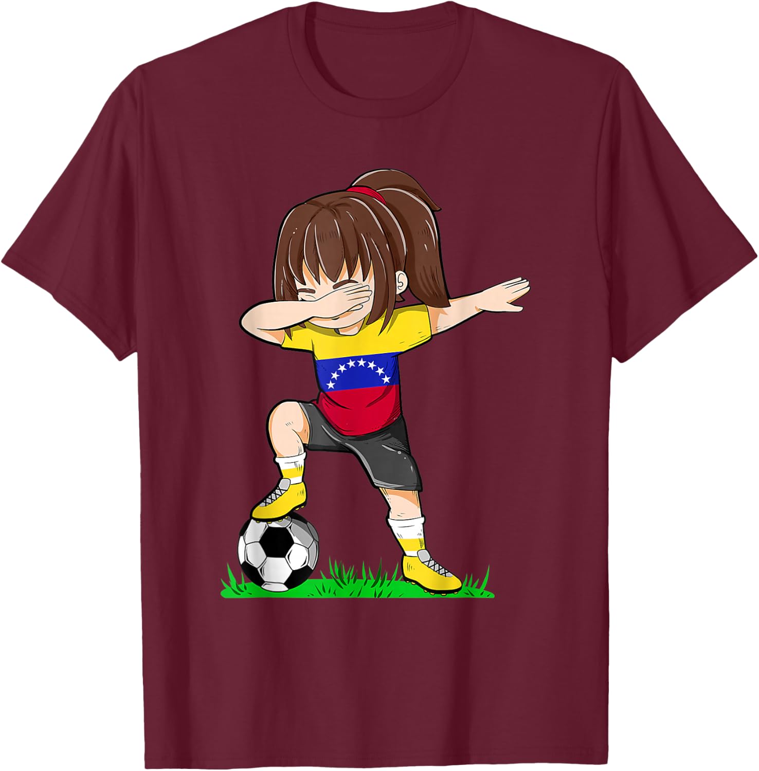 Soccer Venezuela Jersey Shirt Venezuelan Flag Football Girls T-Shirt - T-Shirt | Maroon