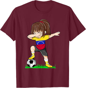 Soccer Venezuela Jersey Shirt Venezuelan Flag Football Girls T-Shirt - T-Shirt | Maroon